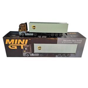 Mini GT 1:64 Mercedes-Benz Actros UPS Europe w/ 40ft Container MGT00705L